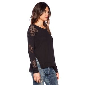 Free People Outer Sunset Long Sleeve Top Lace Cutout Back Sweatshirt Small